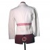 Betsey Johnson White Blazer with Red Gingham Rose Appliqué