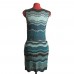 INC Teal Chevron Knit Dress Size Medium