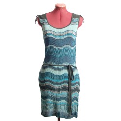 INC Teal Chevron Knit Dress Size Medium