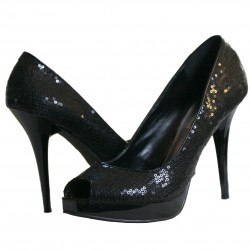 Steve Madden Black Sequin Heels Size 9