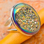 CosaDolce Titanium Druzy Sterling Silver Ring Size 7