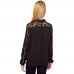 Vera Moda Lace Inset Black Blouse Size Small