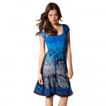 Desigual LIZ Short Sleeve Dress, Air Force Blue Size S 